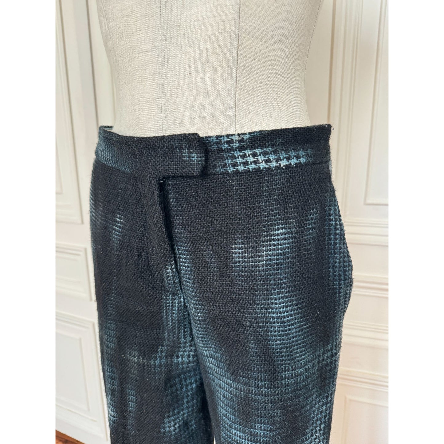 FW 2001 “What a Merry-Go-Round” Smoke Houndstooth Knit Wool Pants