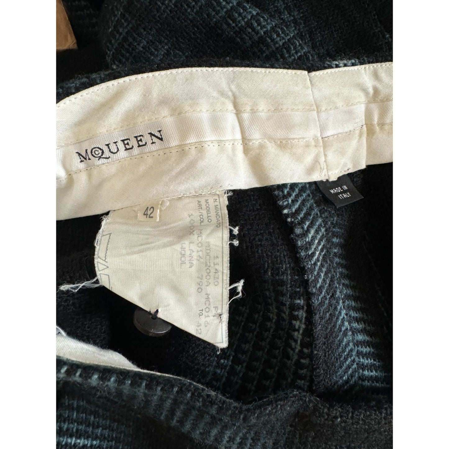FW 2001 “What a Merry-Go-Round” Smoke Houndstooth Knit Wool Pants