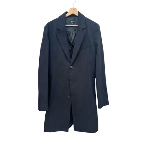 Navy Wool Mackintosh Coat