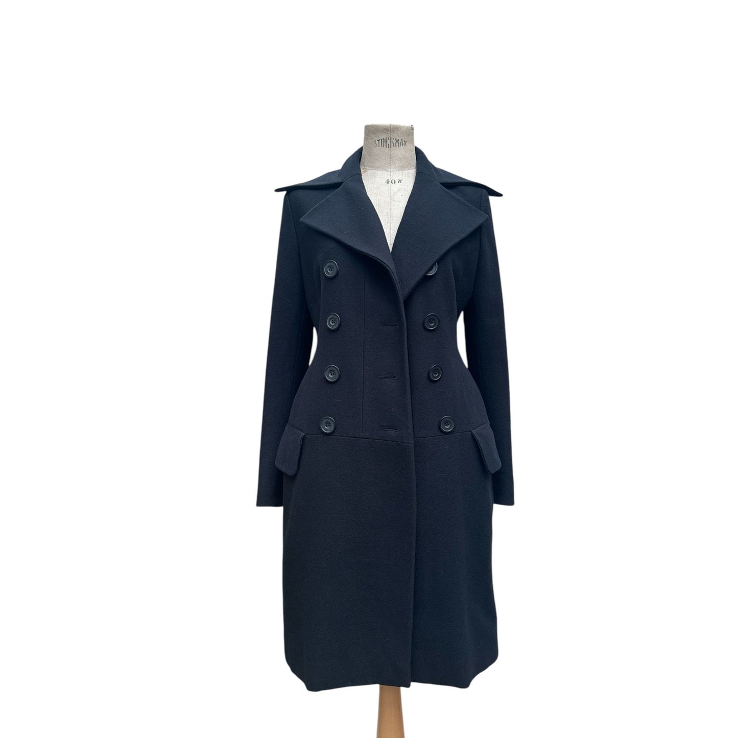 Vintage Navy Double Breasted Wool Coat