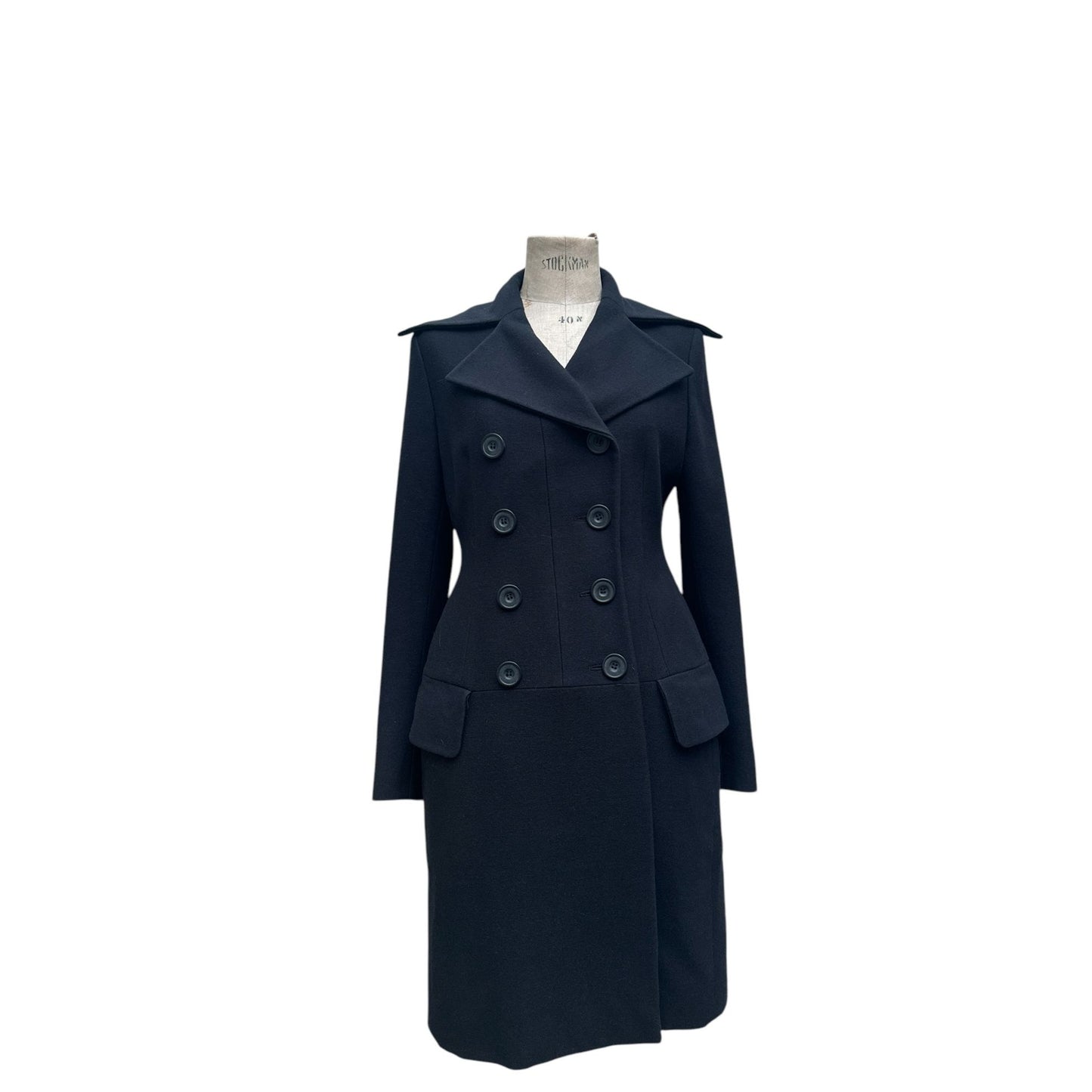 Vintage Navy Double Breasted Wool Coat