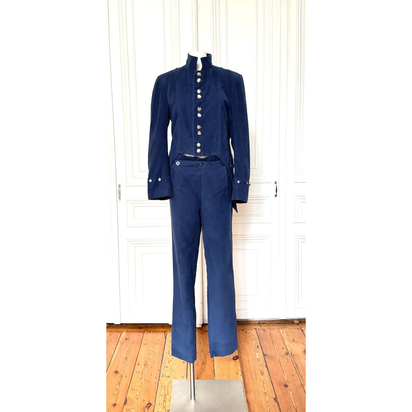 Opera de Paris  Billy Budd Blue 1960s French Moleskin Costume Suit Size 46 / fits S