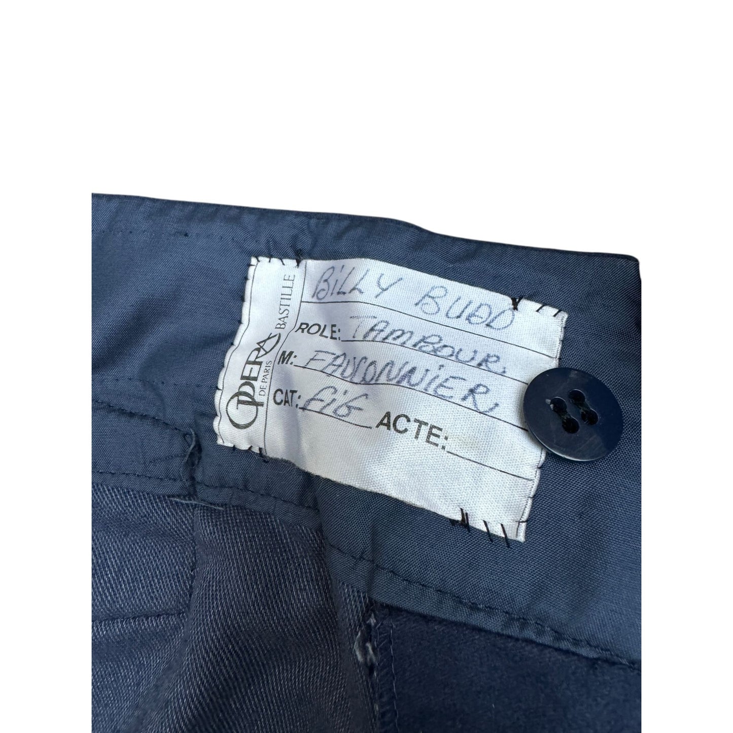 Opera de Paris  Billy Budd Blue 1960s French Moleskin Costume Suit Size 46 / fits S