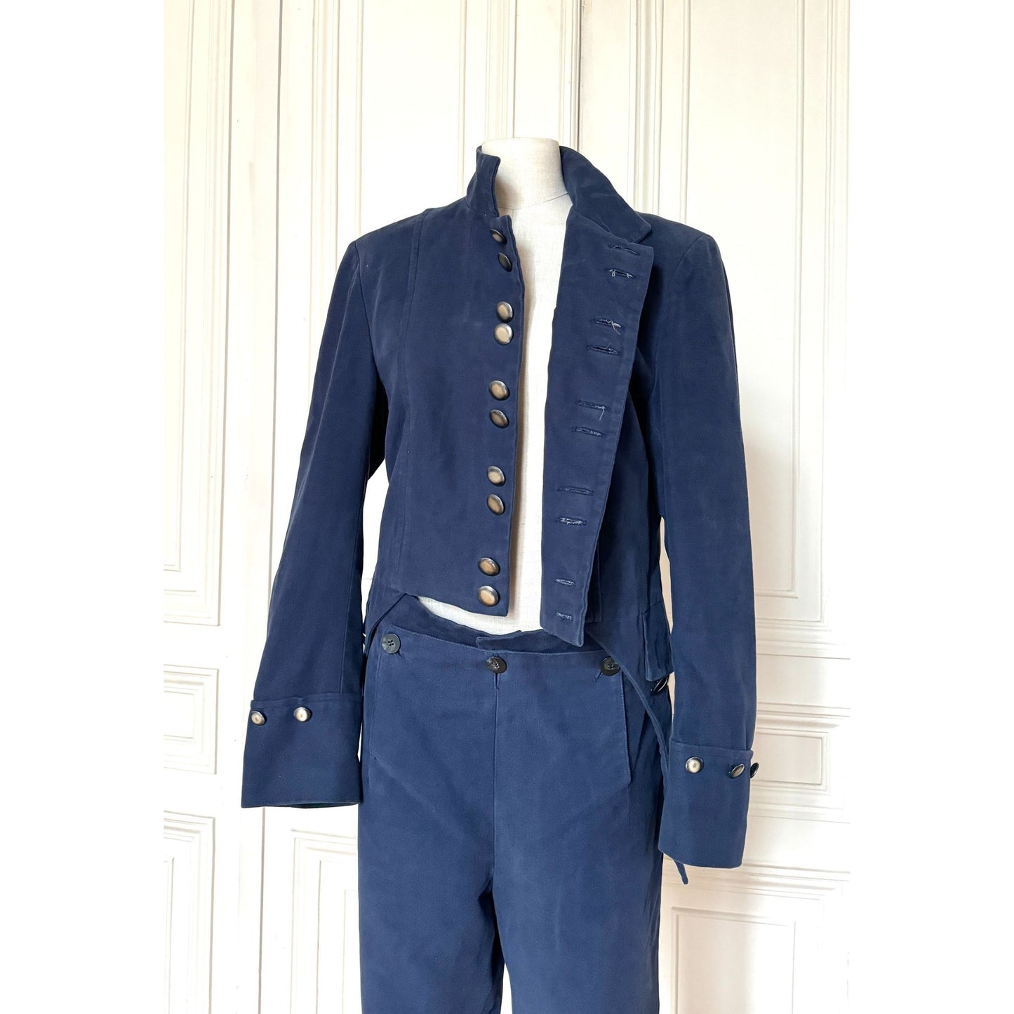 Opera de Paris  Billy Budd Blue 1960s French Moleskin Costume Suit Size 46 / fits S