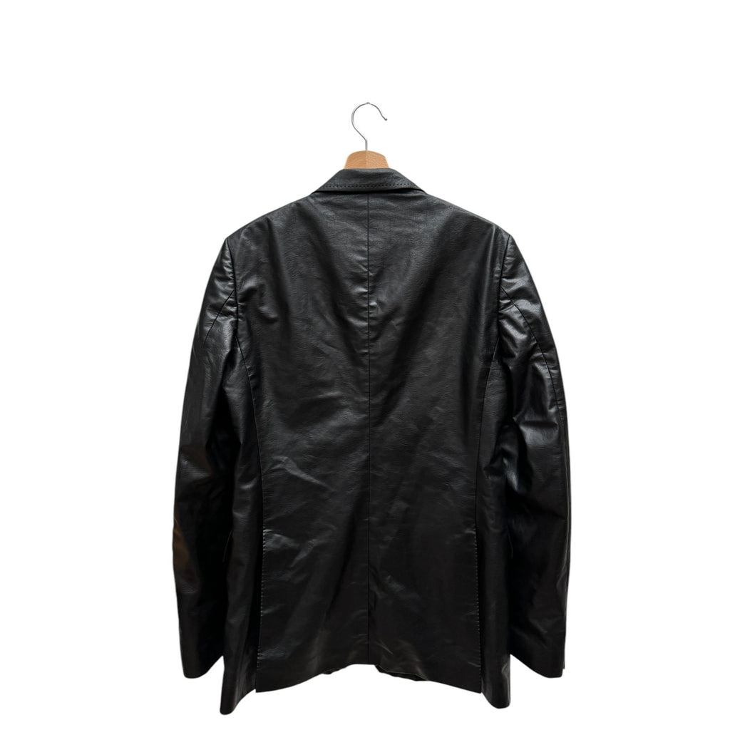 Black Vegan Leather Blazer