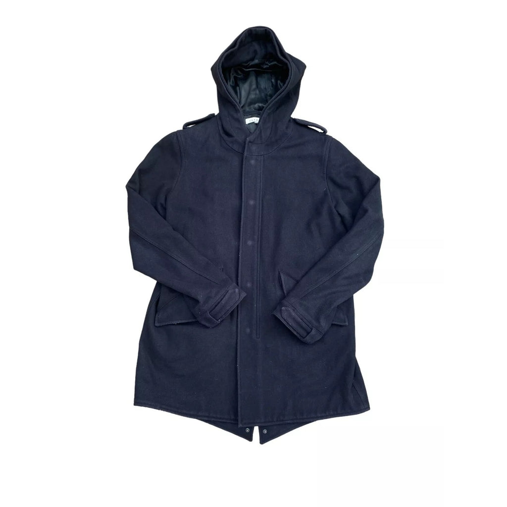 Navy Wool Parka Coat