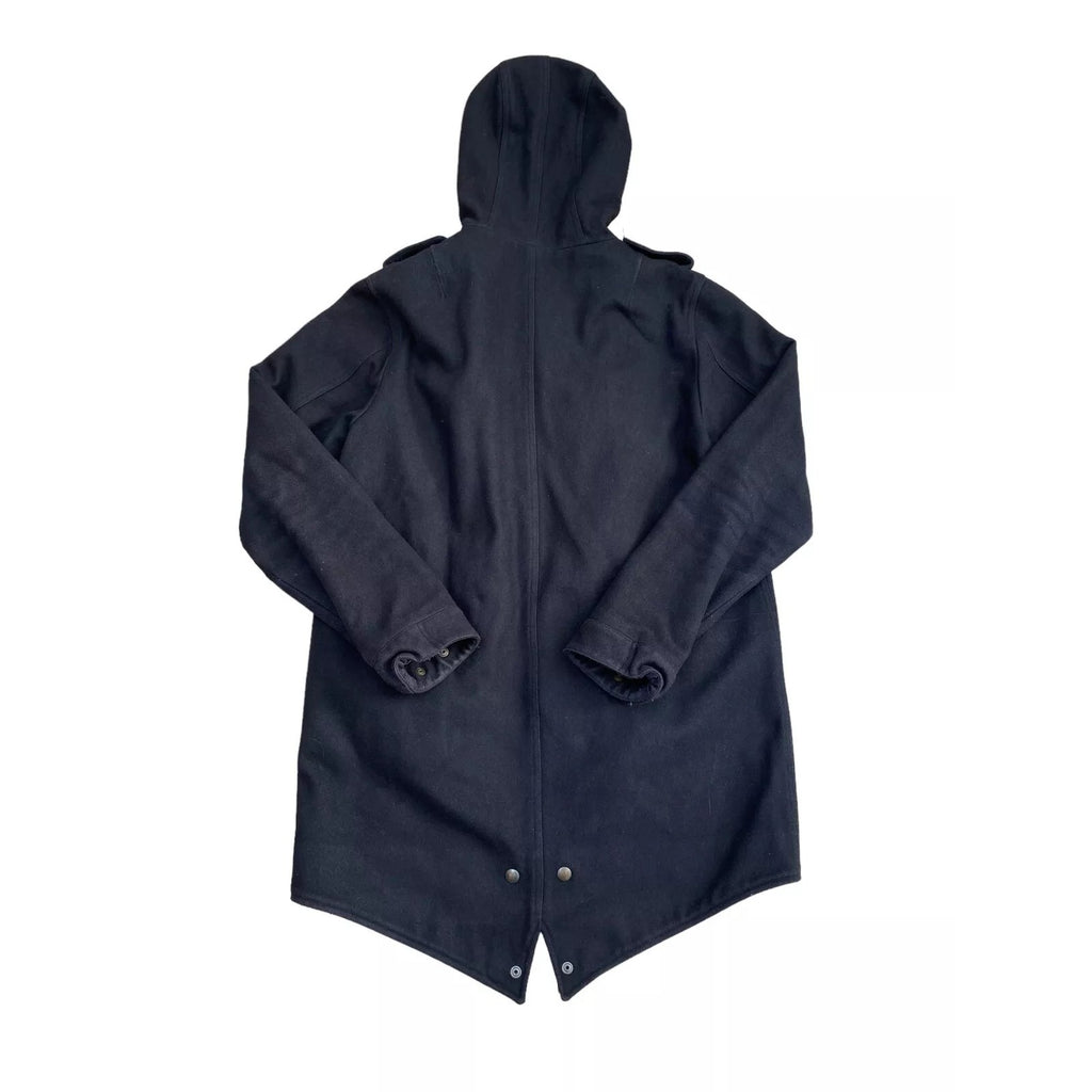 Navy Wool Parka Coat