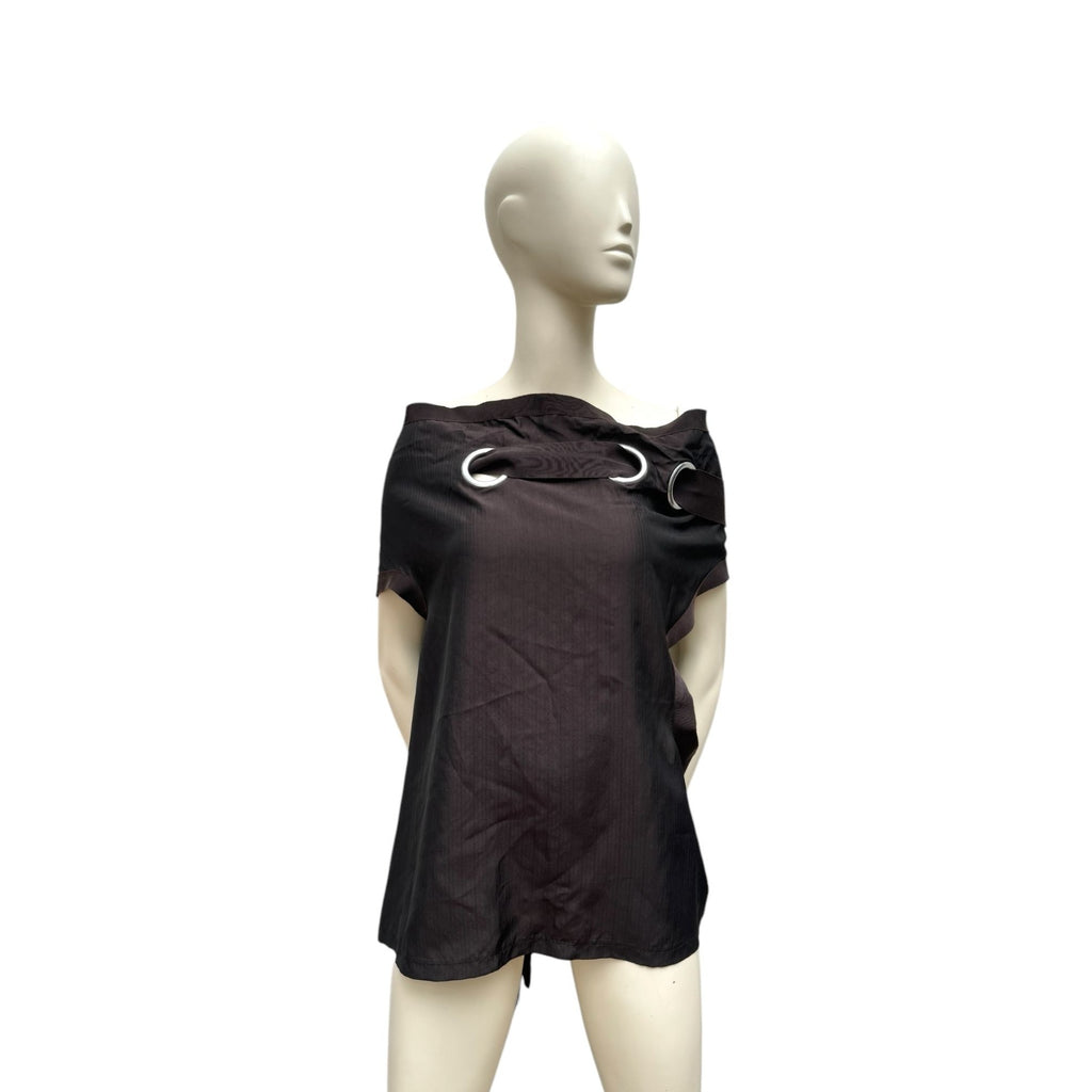 Runway 2002 Brown Silk-Rayon Halter Top