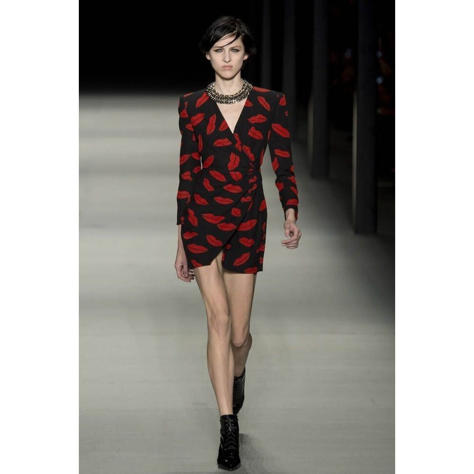 FW 2016 Lips Silk Wrap Dress
