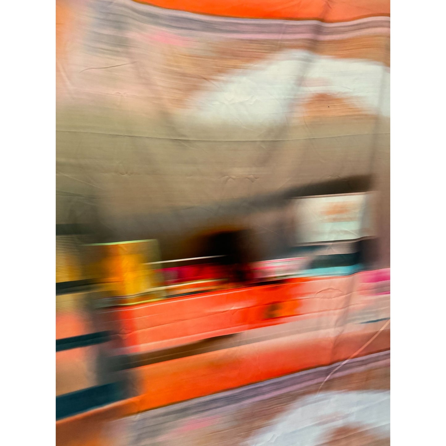 Dries Van Noten Blurry Grey Cotton Fabric Panel