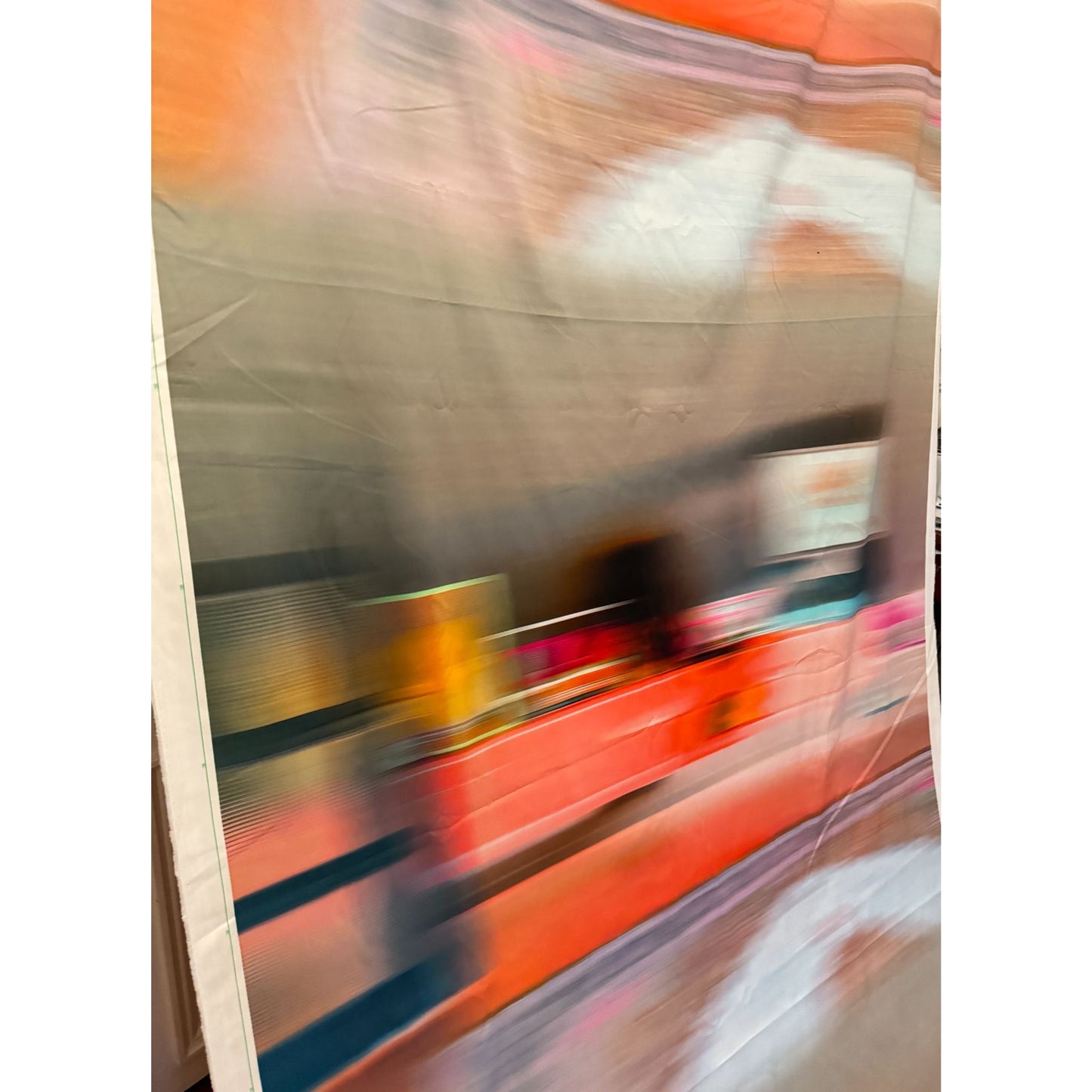 Dries Van Noten Blurry Grey Cotton Fabric Panel