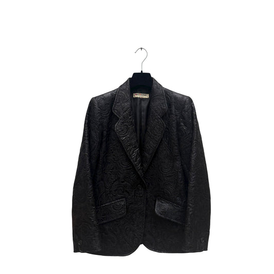 Saint Laurent Paris Black Brocade Blazer Jacket