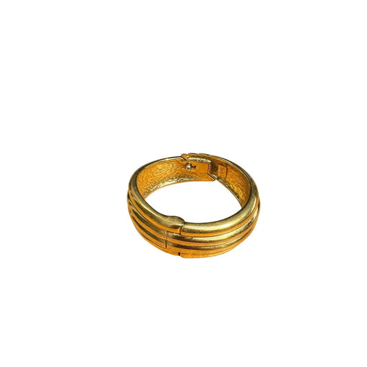 Vintage Sculptural Gold-Tone Bracelet 