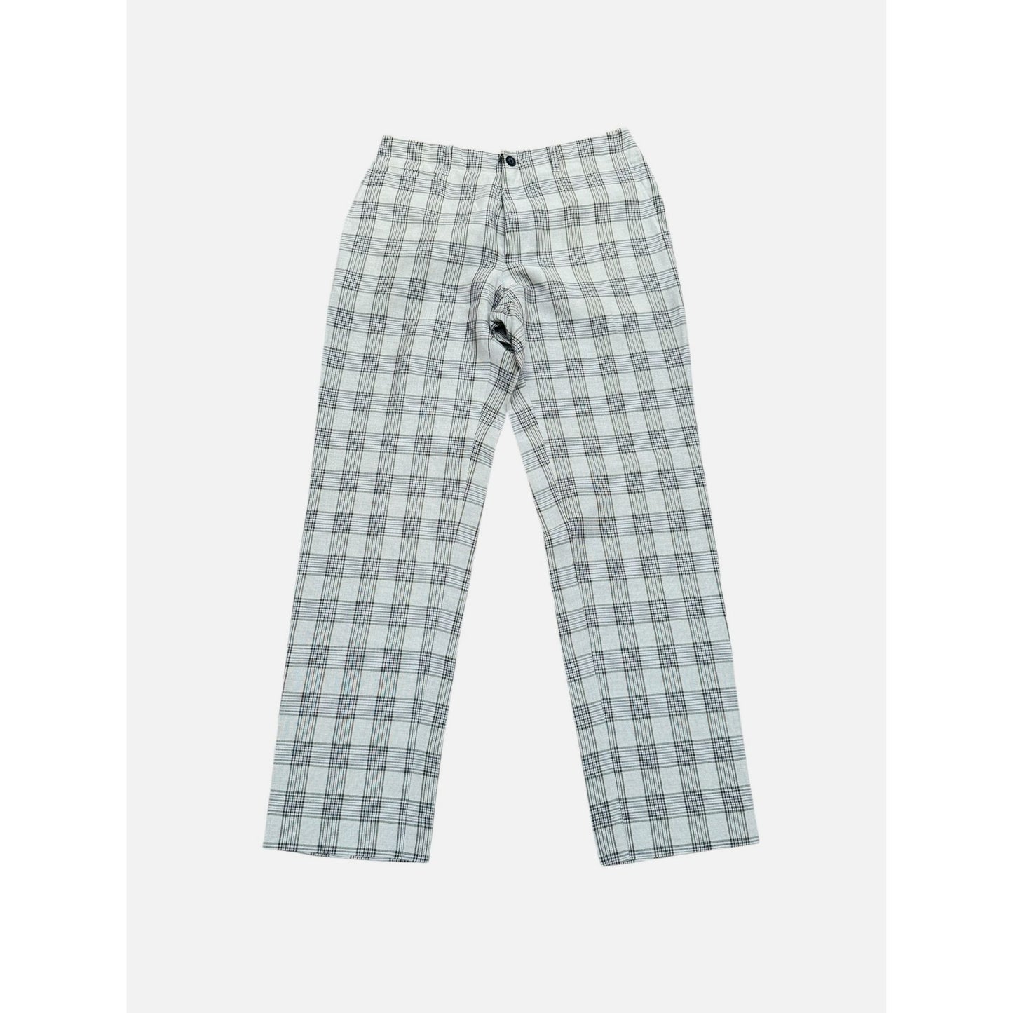 Grey Checkered Wool Pants