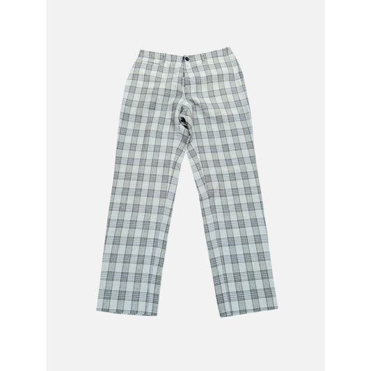 Grey Checkered Wool Pants