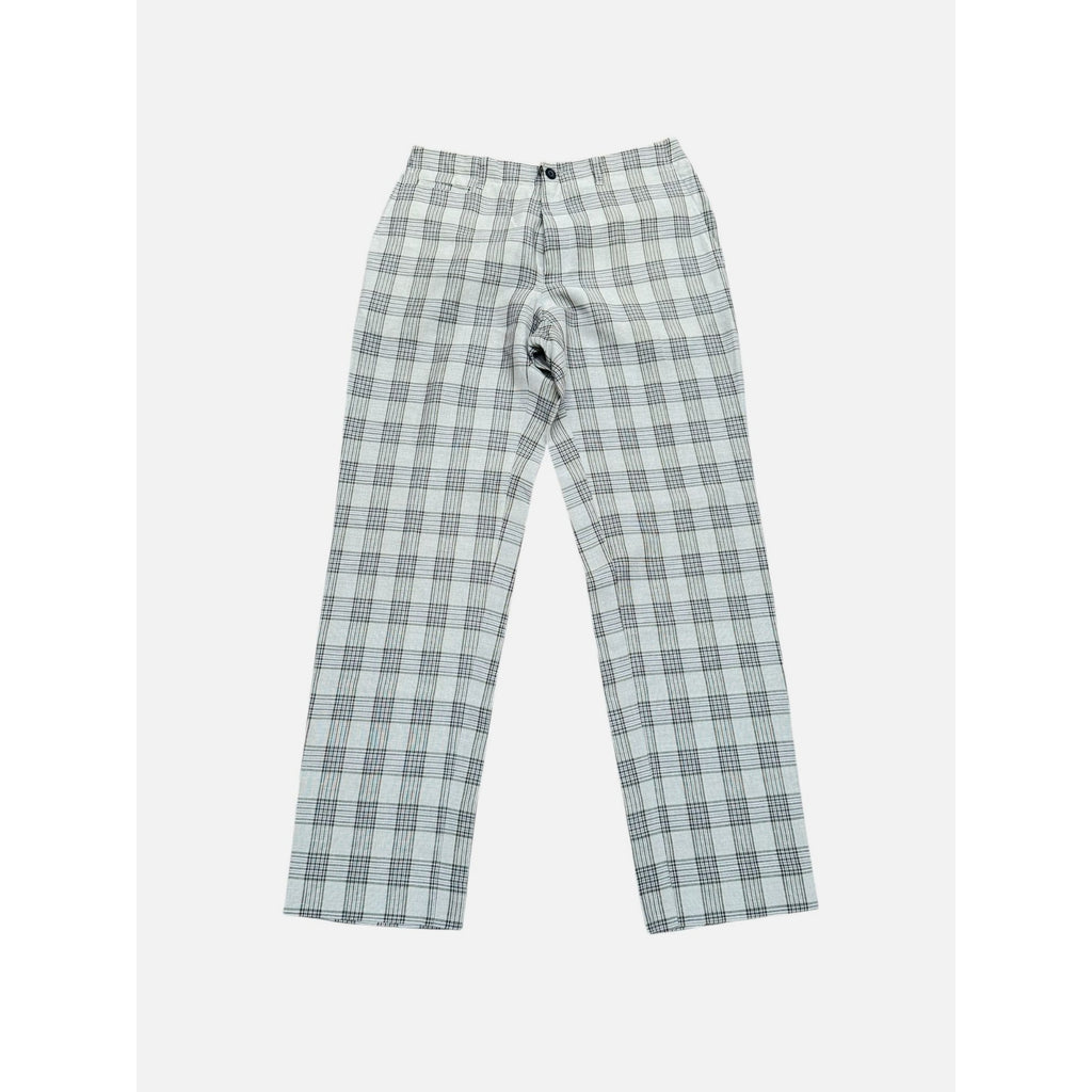 Grey Checkered Wool Pants