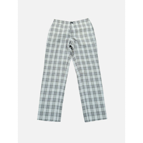 Grey Checkered Wool Pants