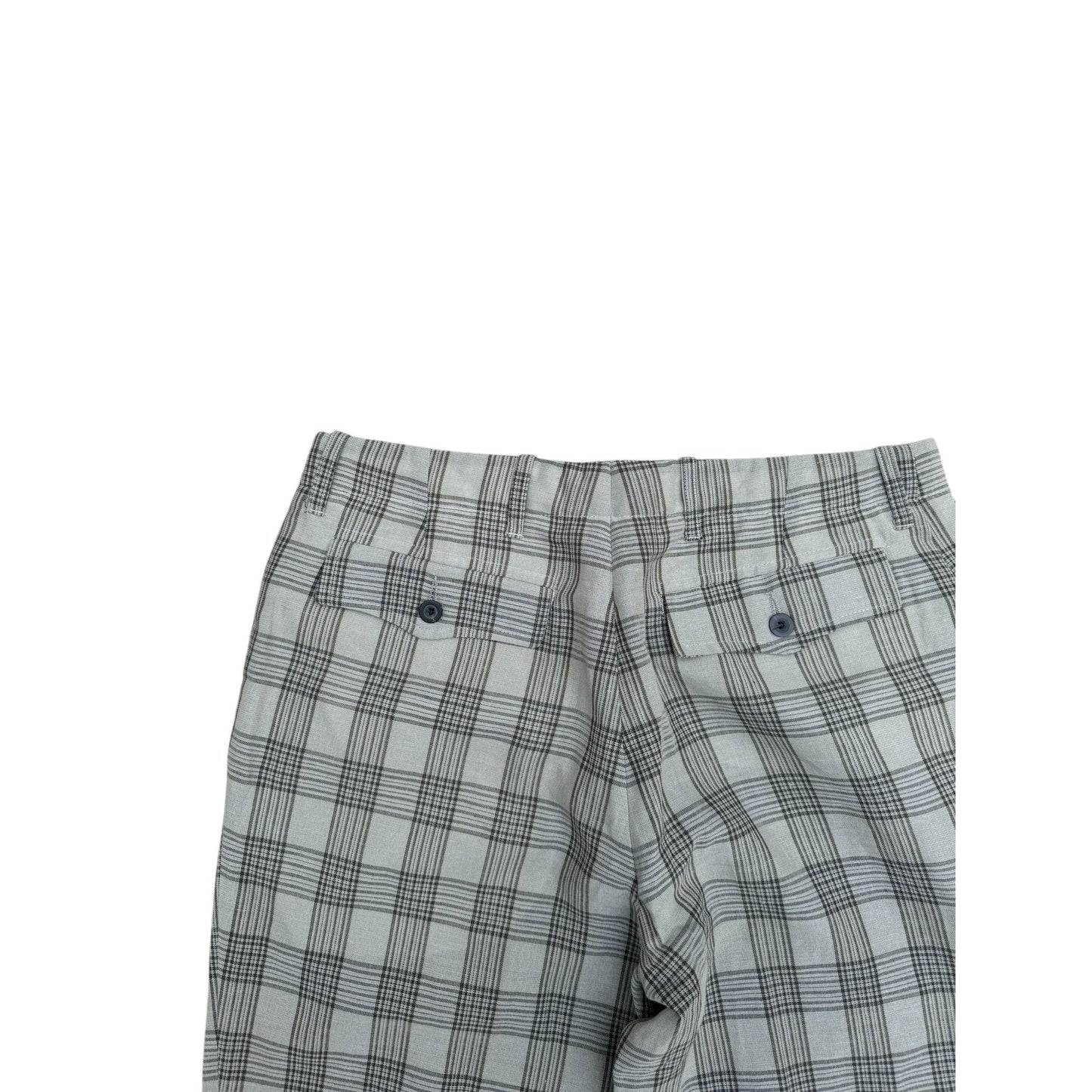 Grey Checkered Wool Pants