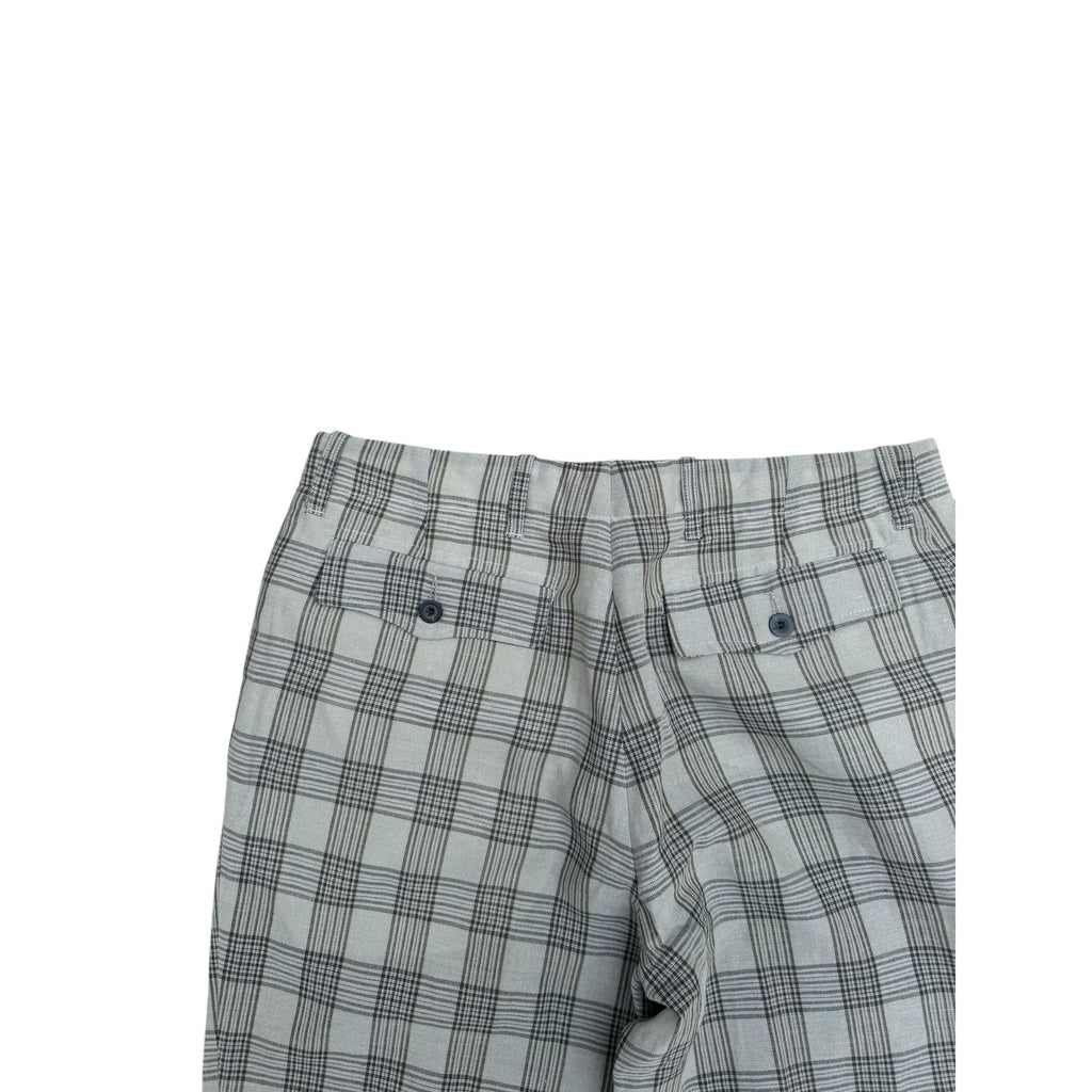 Grey Checkered Wool Pants