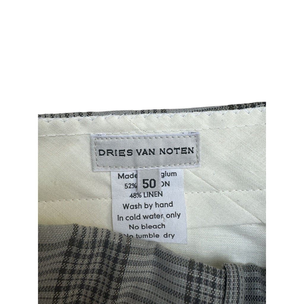 Grey Checkered Wool Pants