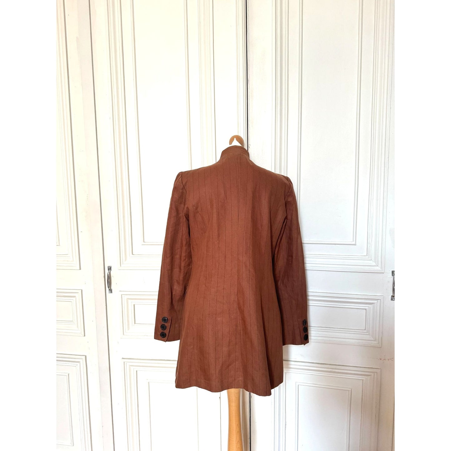 Brown Linen Safari Jacket 