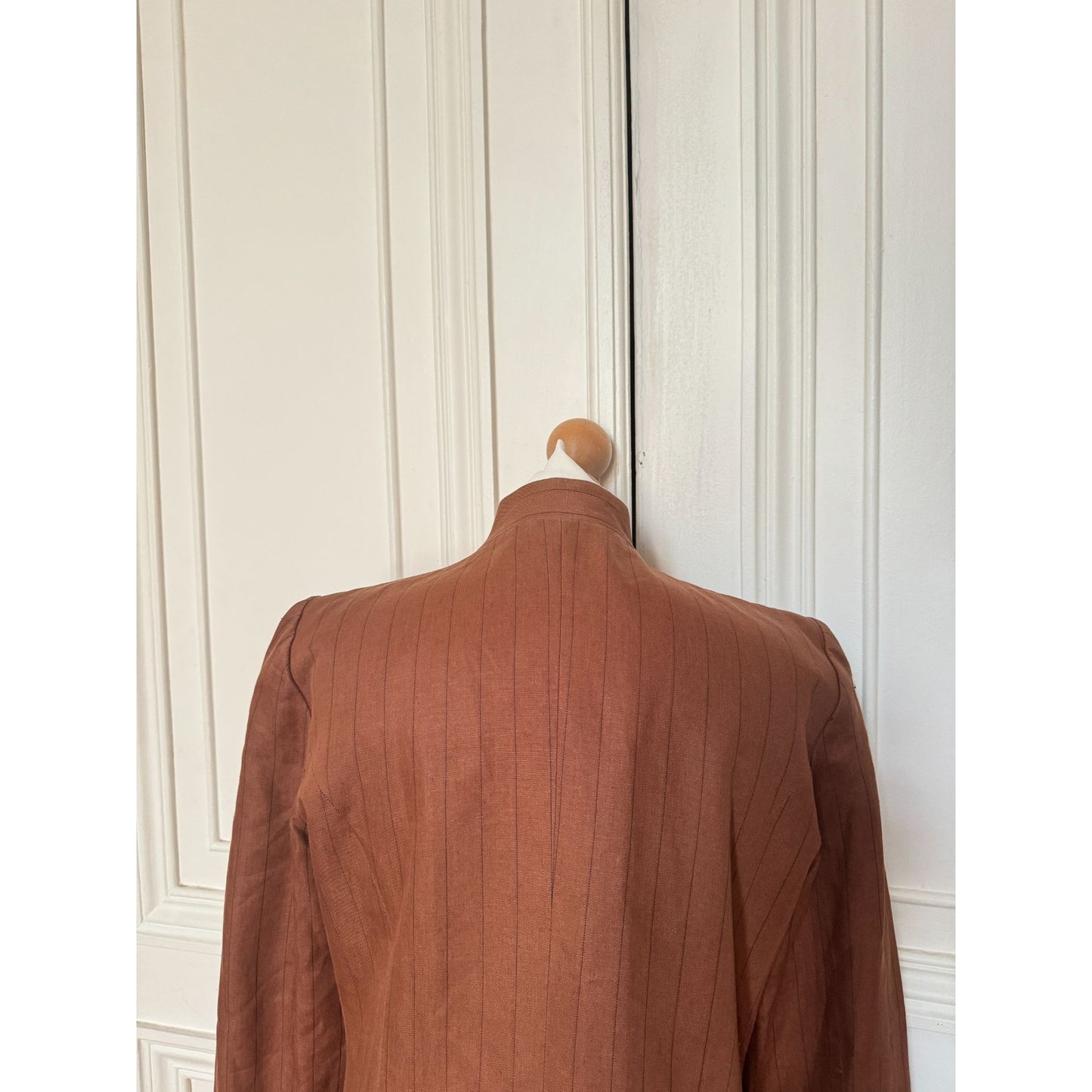 Brown Linen Safari Jacket 