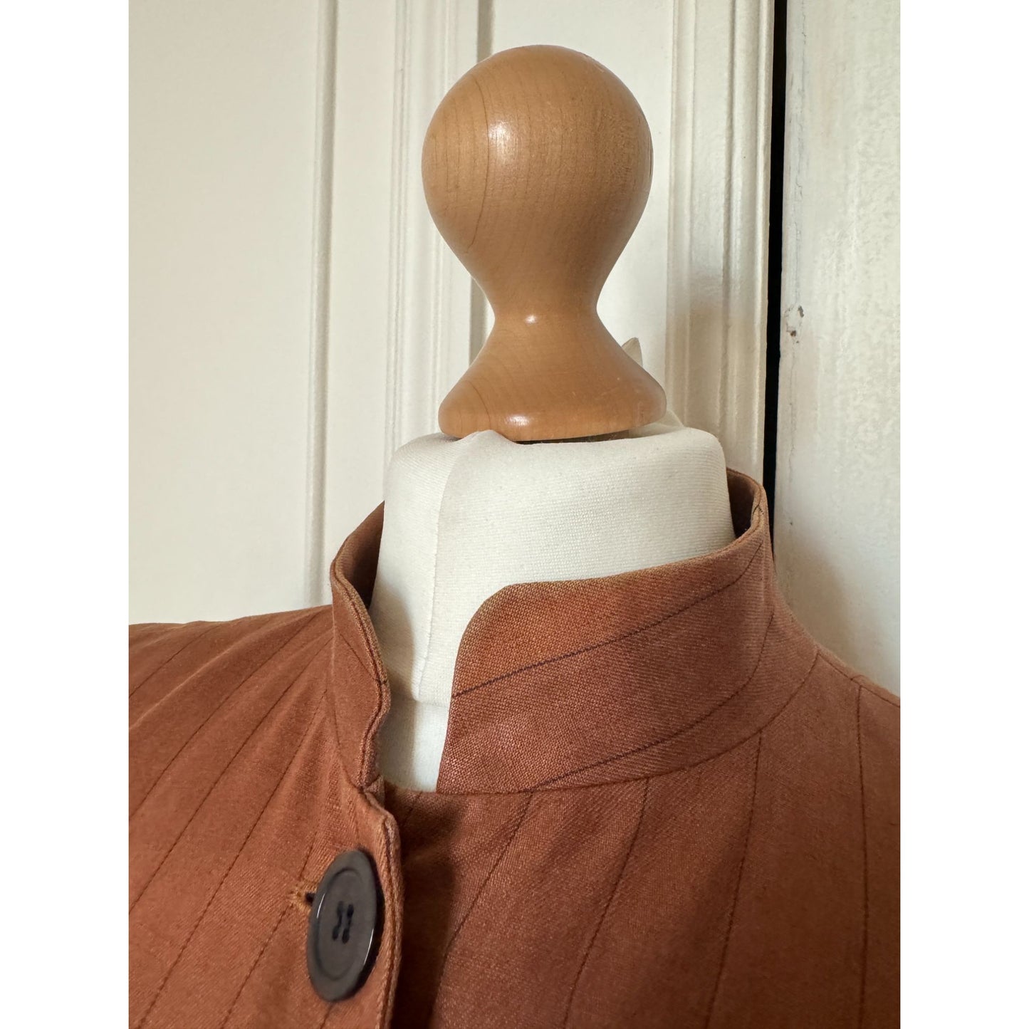 Brown Linen Safari Jacket 