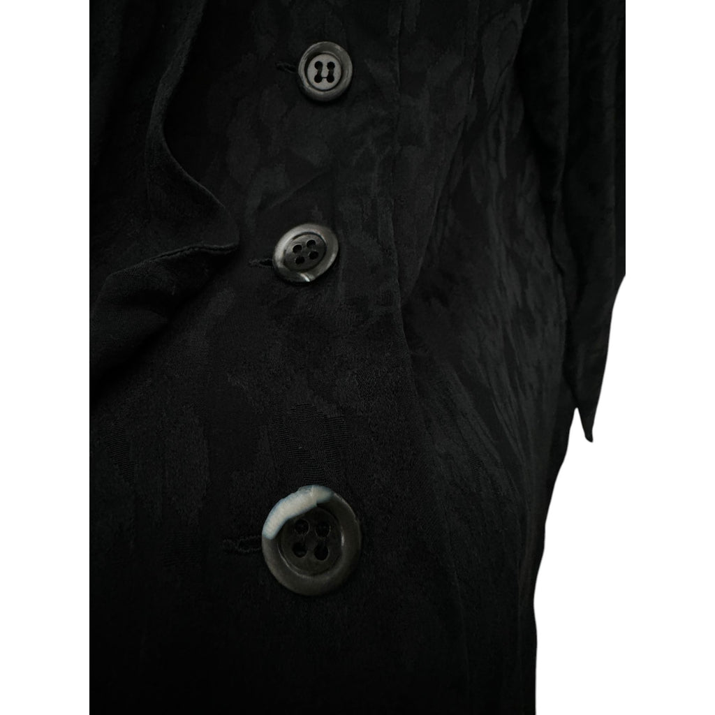 Black Silk Built-in scarf shirt