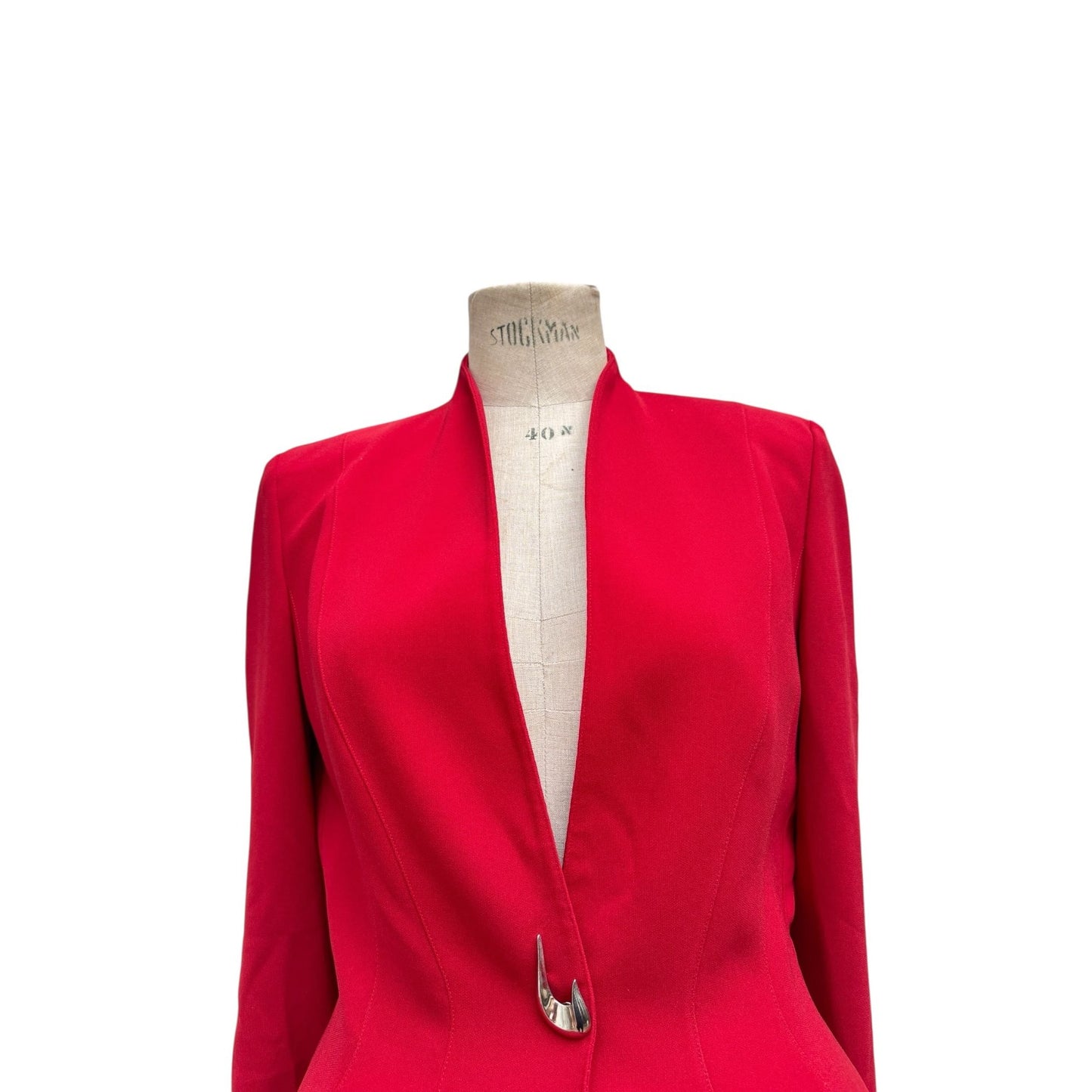 Red Sculptural Blazer Jacket