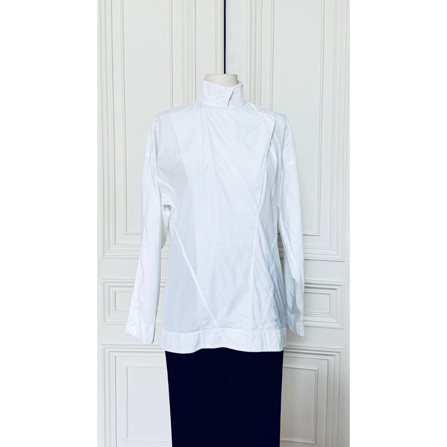 Phoebe Philo  White Asymmetric Cotton Shirt Jacket 