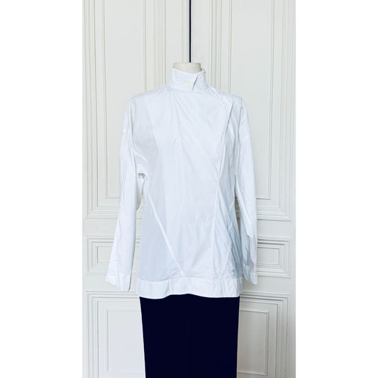 Phoebe Philo  White Asymmetric Cotton Shirt Jacket 