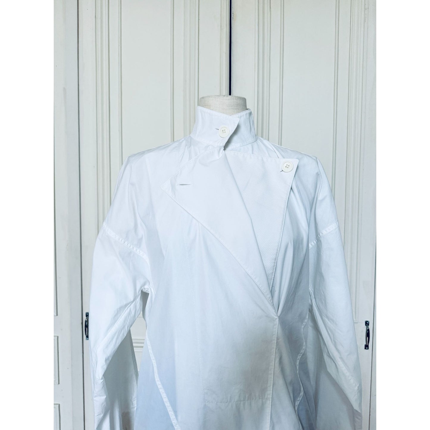 Phoebe Philo  White Asymmetric Cotton Shirt Jacket 