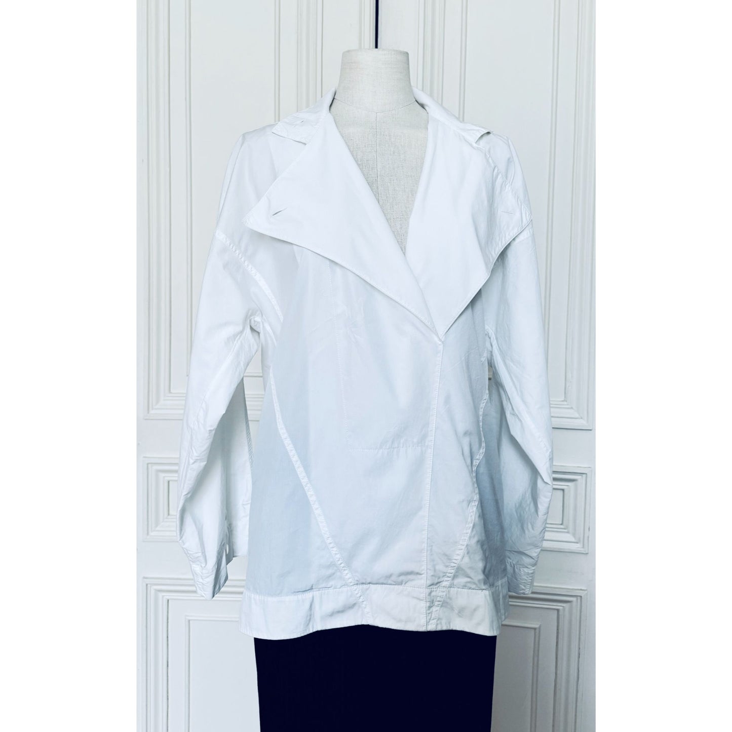 Phoebe Philo  White Asymmetric Cotton Shirt Jacket 