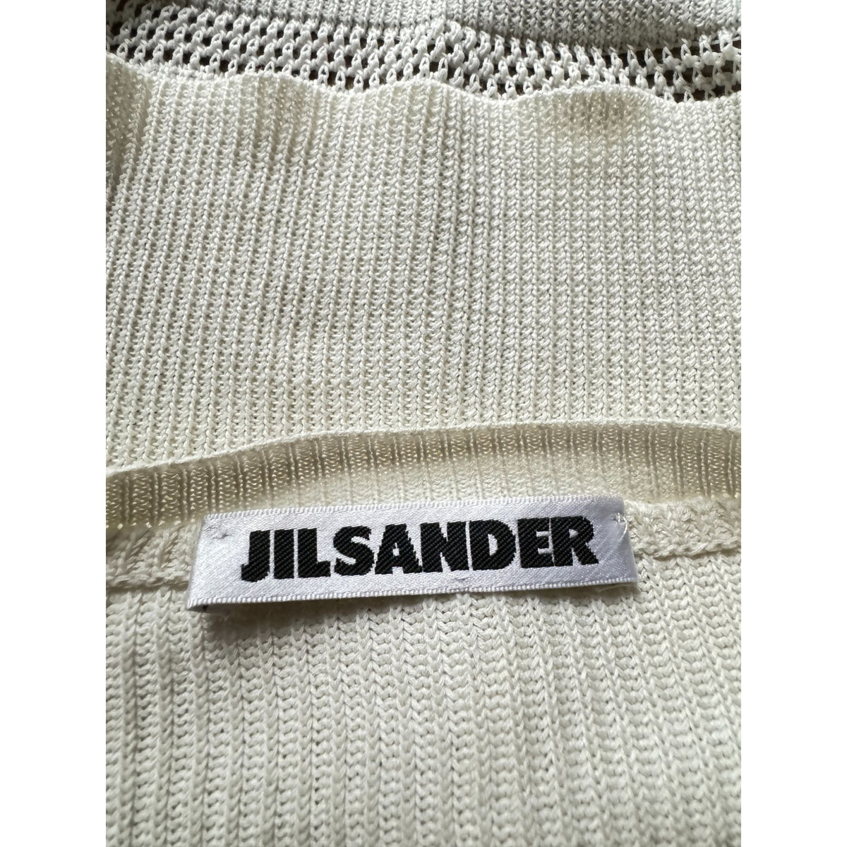 Beige Ribbed Cotton Knit Top