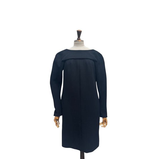 Black Wool Structured Dress