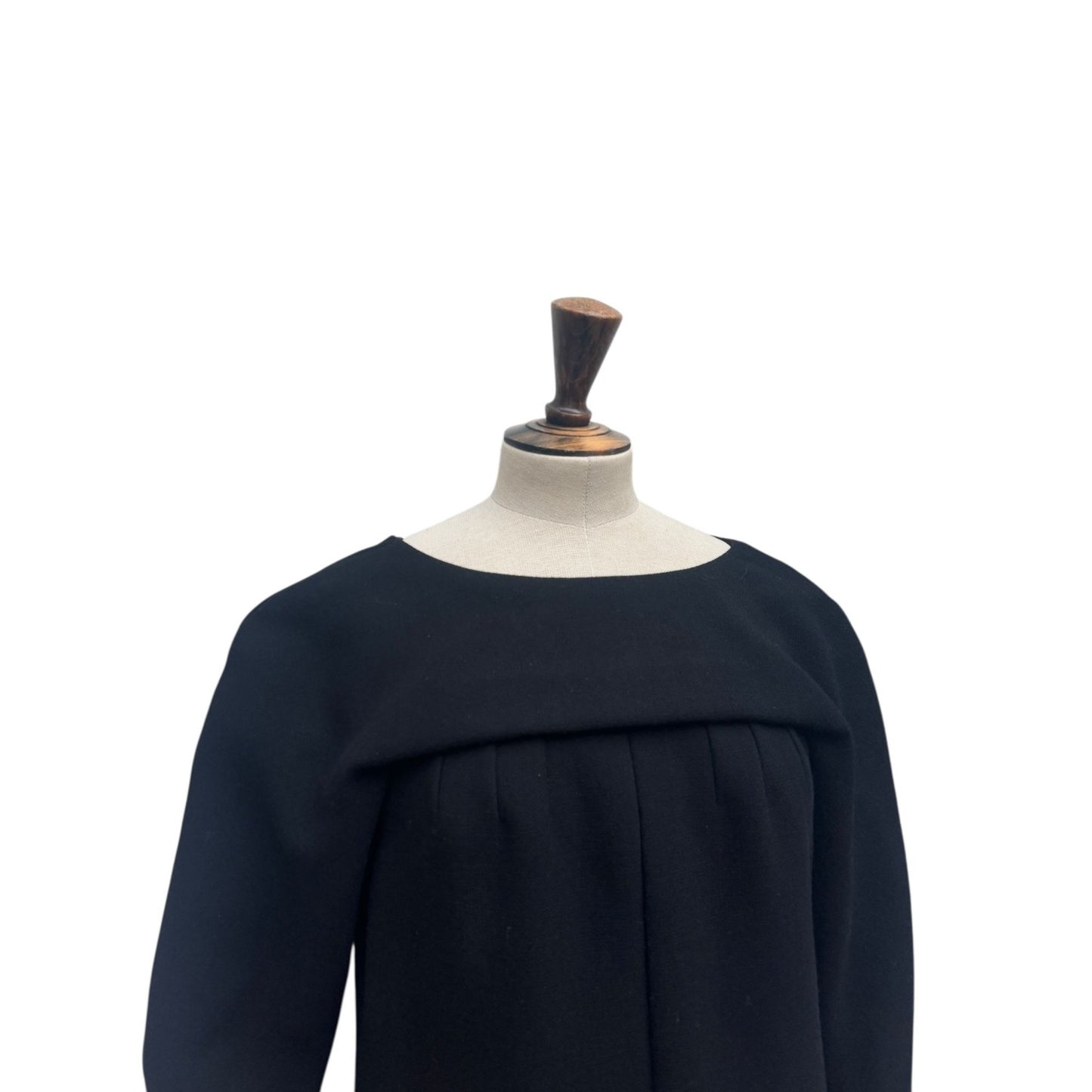 Black Wool Structured Dress