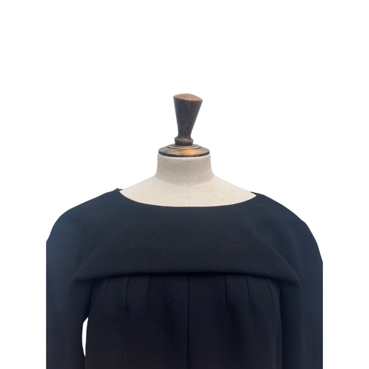 Black Wool Structured Dress