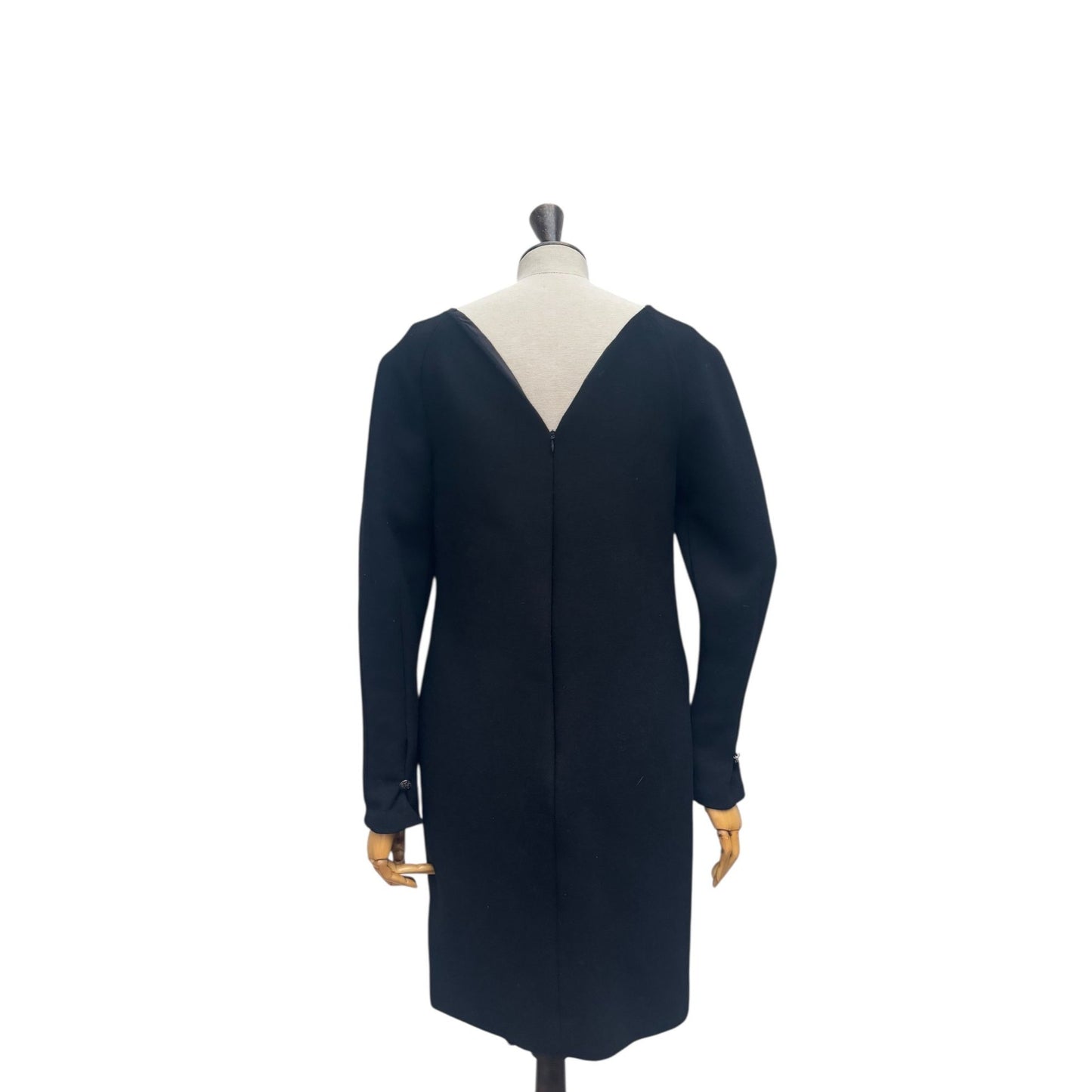 Black Wool Structured Dress