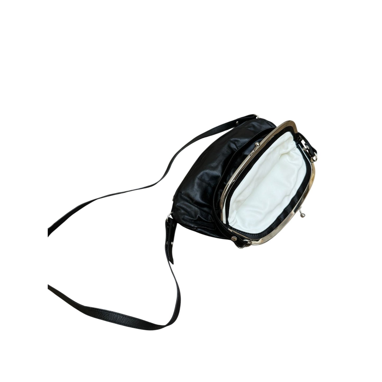 Black Leather Upside Down Handbag