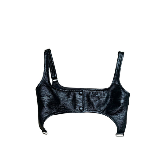 Black Vinyl Bra 