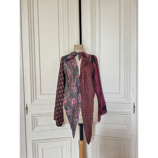 Silk Patchwork Blouse