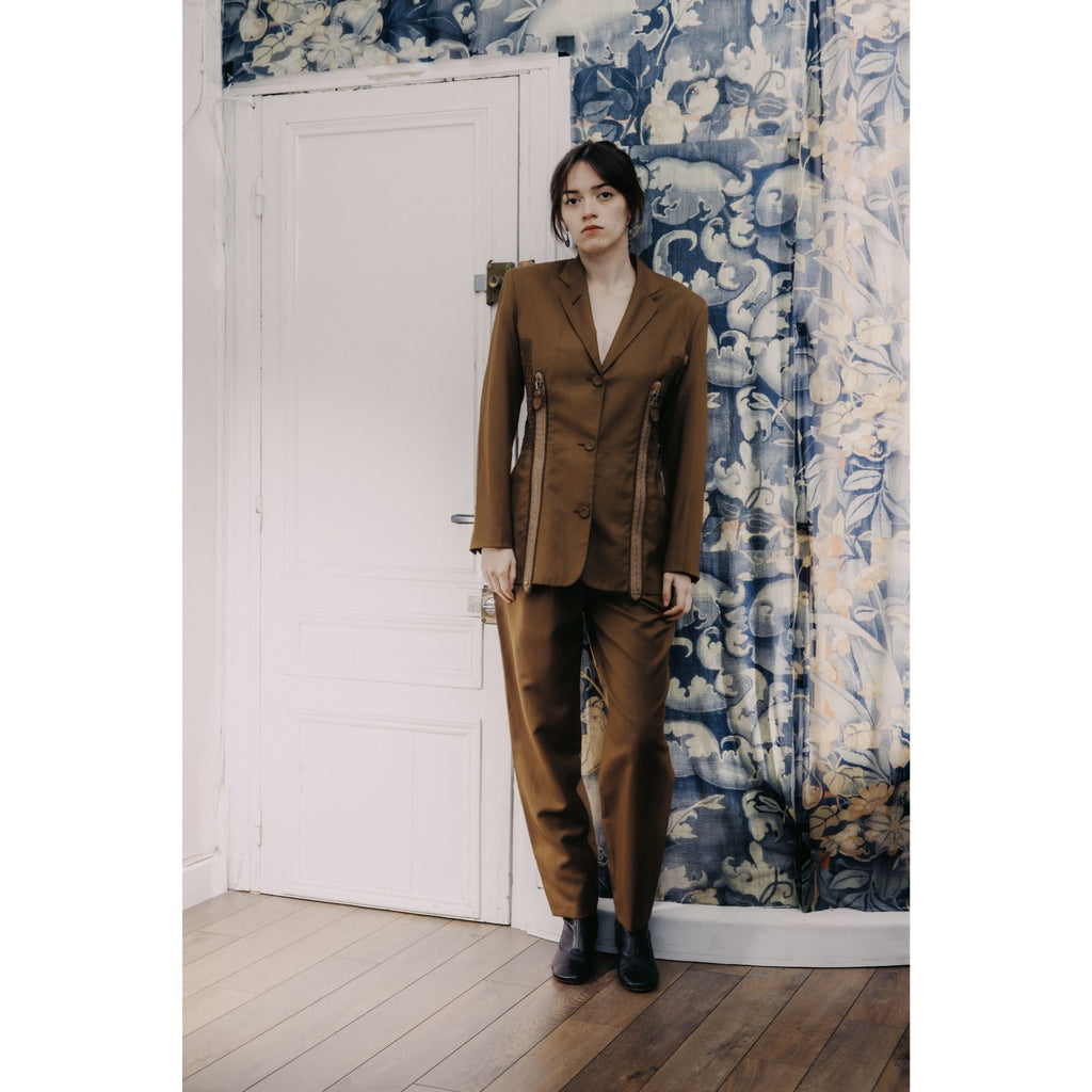 1990s Deconstructed Khaki Suit