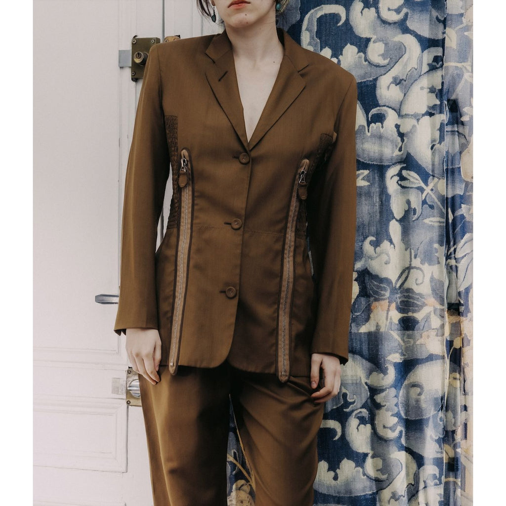 1990s Deconstructed Khaki Suit