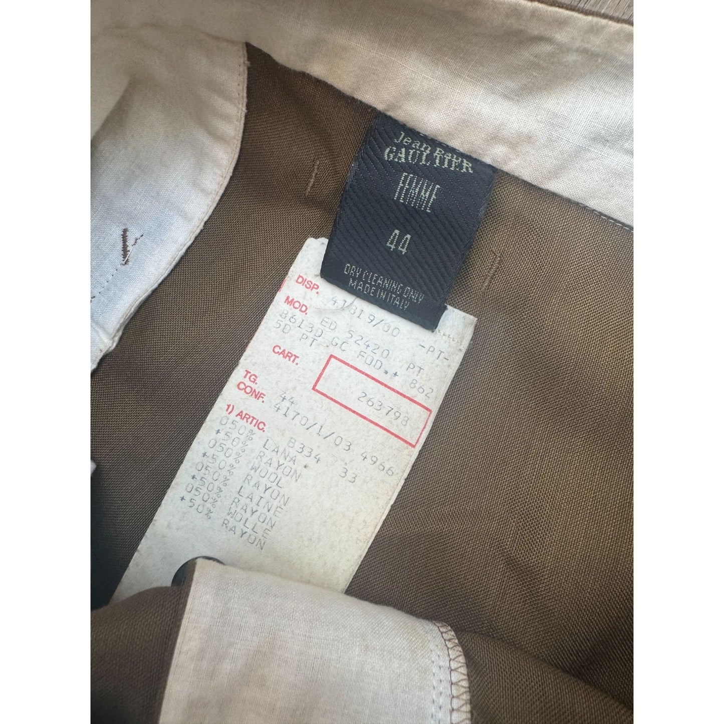1990s Deconstructed Khaki Suit