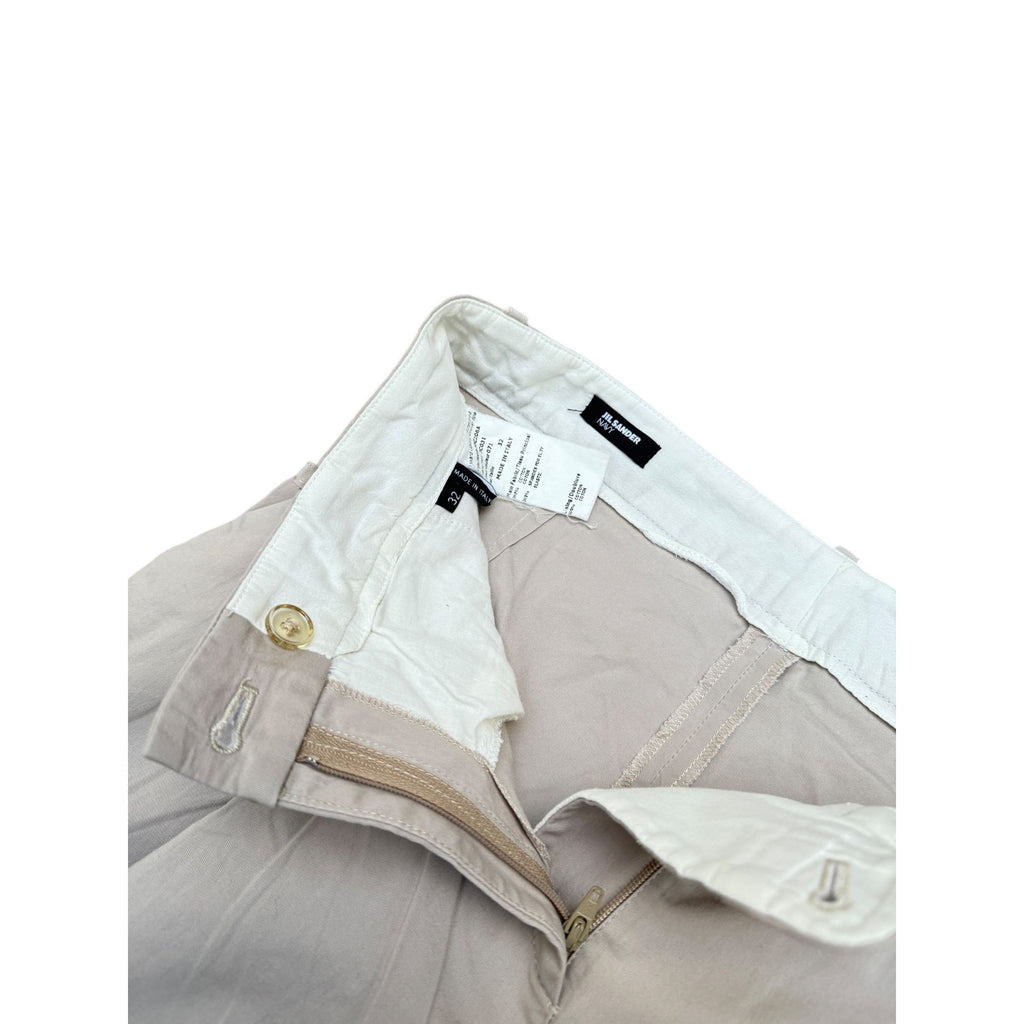 Beige Cotton Slim Fit pants