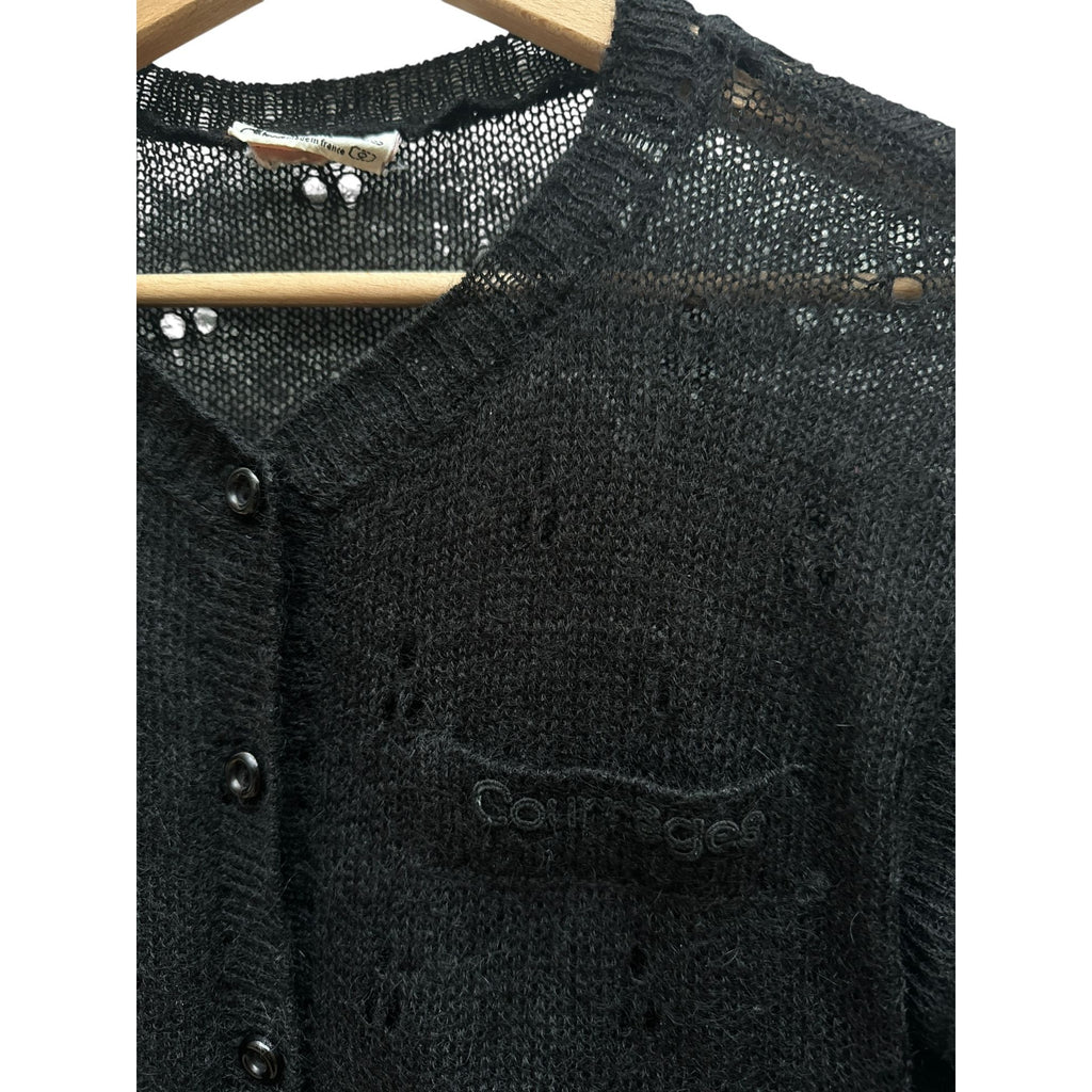 Black Wool Cardigan