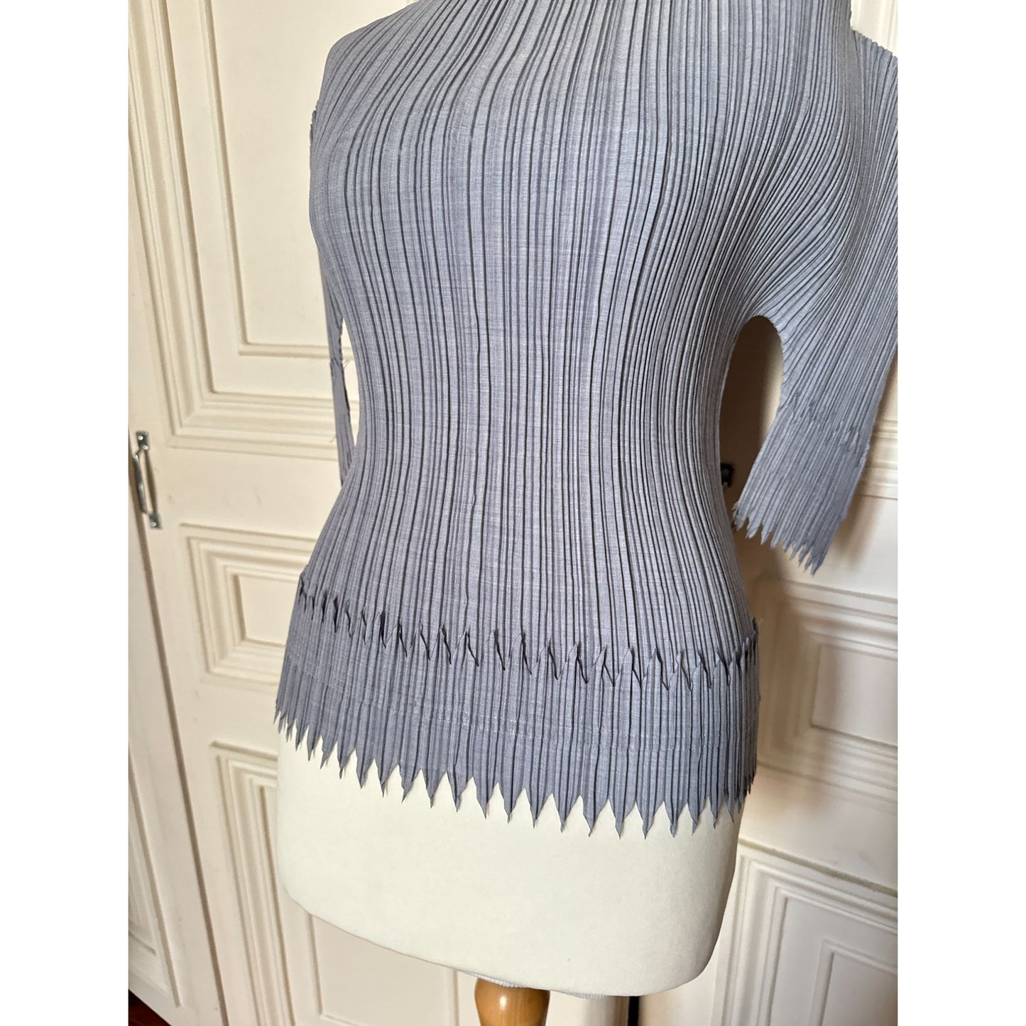 SS1990 “Icy” Plissé Sculptural Top