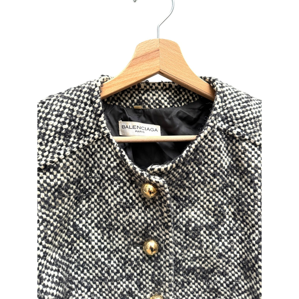 Grey Wool Houndstooth Mohair Wool Jacket