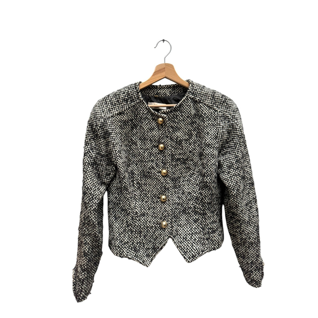 Grey Wool Houndstooth Mohair Wool Jacket