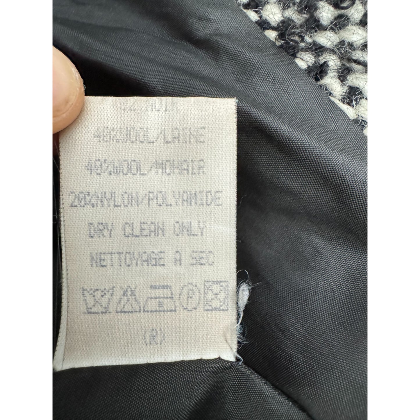 Grey Wool Houndstooth Mohair Wool Jacket